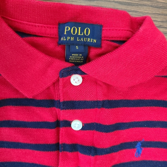Polo by Ralph Lauren Kids Red and Blue Polo Shirts Lot Of 2 - Picture 5 of 7